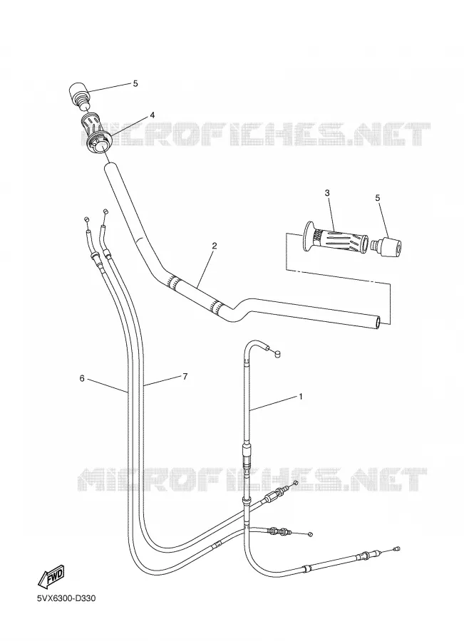 GUIDON ET CABLES Yamaha MOTO 600 2006 FAZER  FZ6-SV