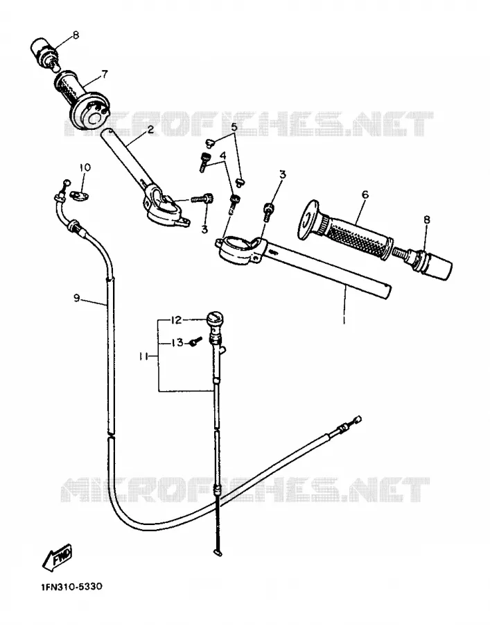 GUIDON ET CABLES Yamaha MOTO 750 1986 FZ  FZ750