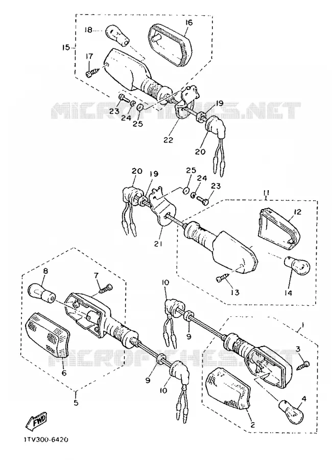 CLIGNOTANT Yamaha MOTO 750 1987 FZ  FZ750