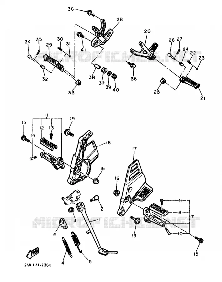 SUPPORT / REPOSE PIEDS Yamaha MOTO 750 1987 FZ  FZ750