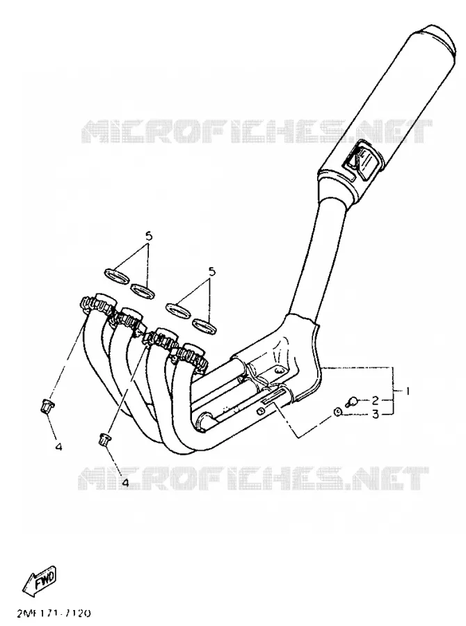 ECHAPPEMENT Yamaha MOTO 750 1990 FZ  FZ750