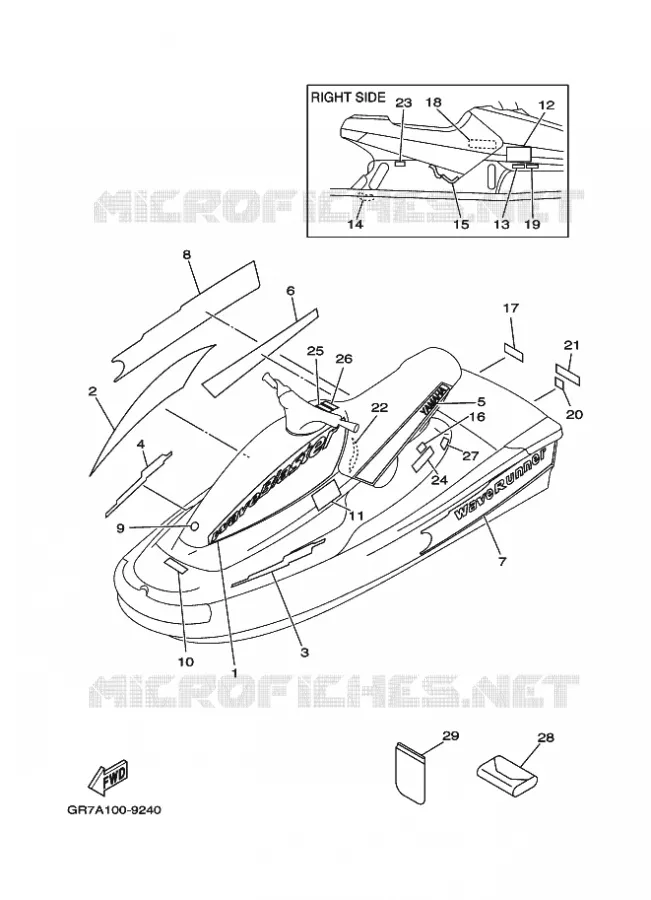 EMBLEME / OUTILS Yamaha WAVERUNNER 700 1999 JET  WB700AX
