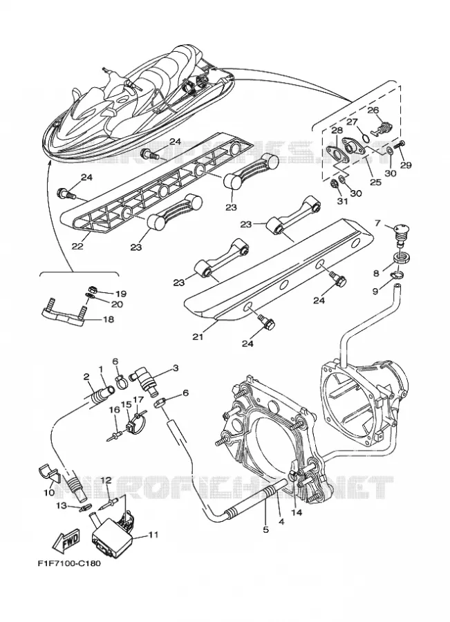 HULL & DECK Yamaha WAVERUNNER 700 2004 JET  JET FOR F1F