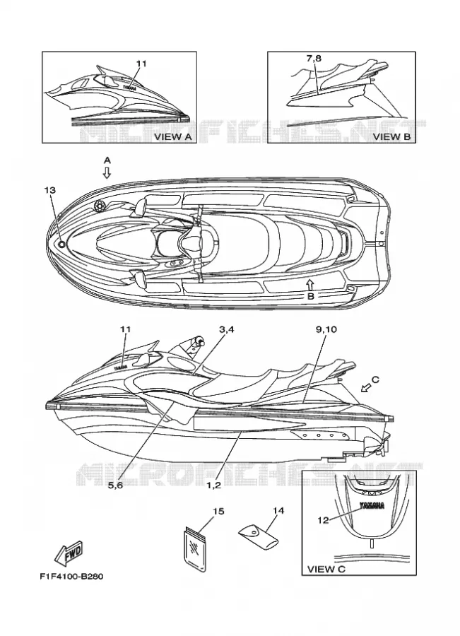 EMBLEME Yamaha WAVERUNNER 700 2003 JET  JET FOR F1F