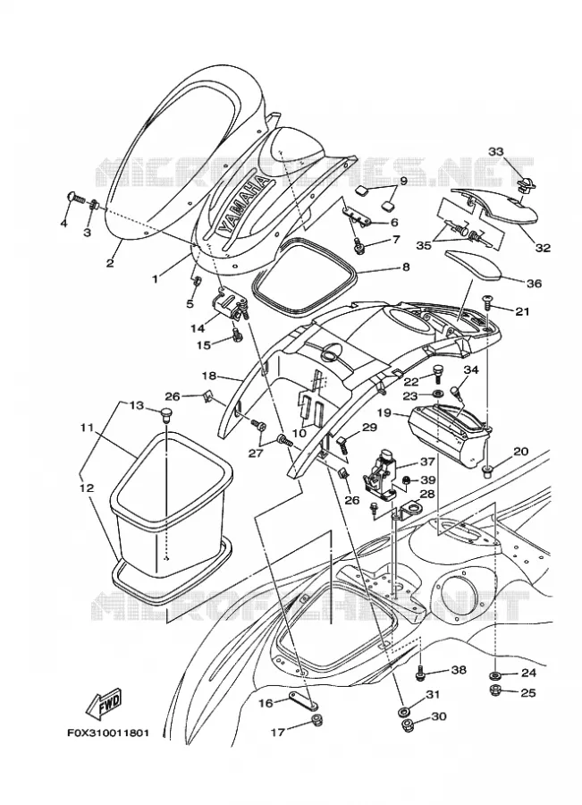 ENGINE HATCH 2 Yamaha WAVERUNNER 1200 2002 ENGINE  ENG FOR GP1200