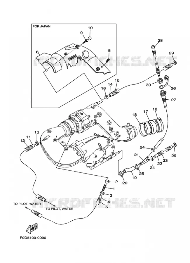 ECHAPPEMENT 2 Yamaha WAVERUNNER 1200 2000 ENGINE  ENG FOR XA1200