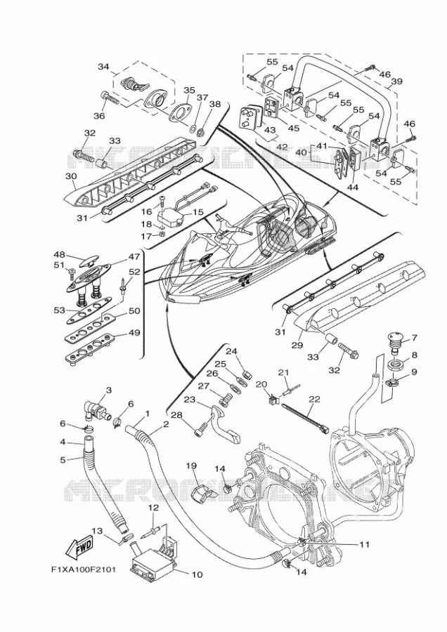 HULL & DECK Yamaha WAVERUNNER 1100 2007 JET  FX1100A-F
