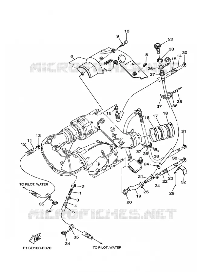 ECHAPPEMENT 2 Yamaha WAVERUNNER 1300 2008 JET  GP1300-G