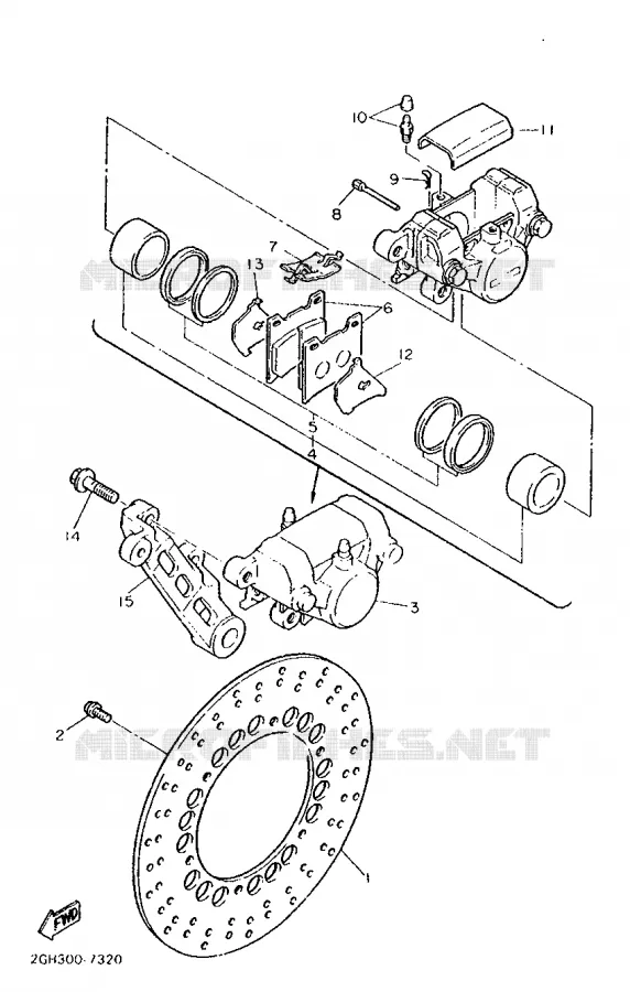 ETRIER DE FREIN ARRIERE Yamaha MOTO 1000 1987 FZR  FZR1000