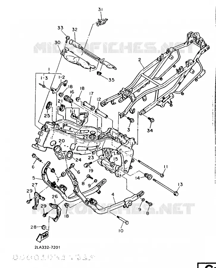CADRE Yamaha MOTO 1000 1987 FZR  FZR1000