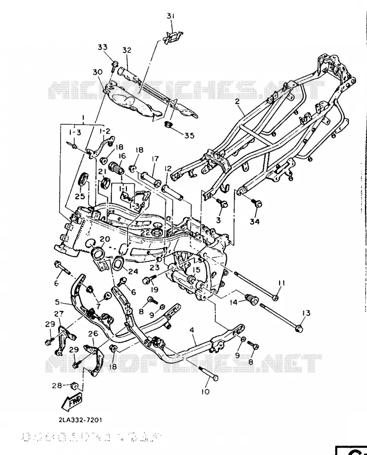 CADRE Yamaha MOTO 1000 1987 FZR  FZR1000