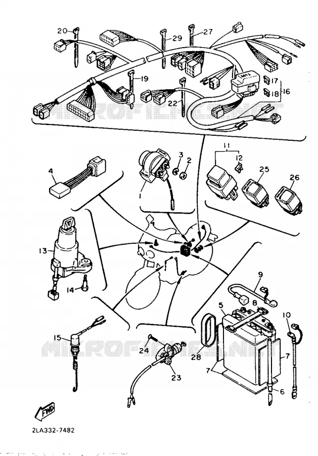 PARTIE ELECTRIQUE 2 Yamaha MOTO 1000 1987 FZR  FZR1000