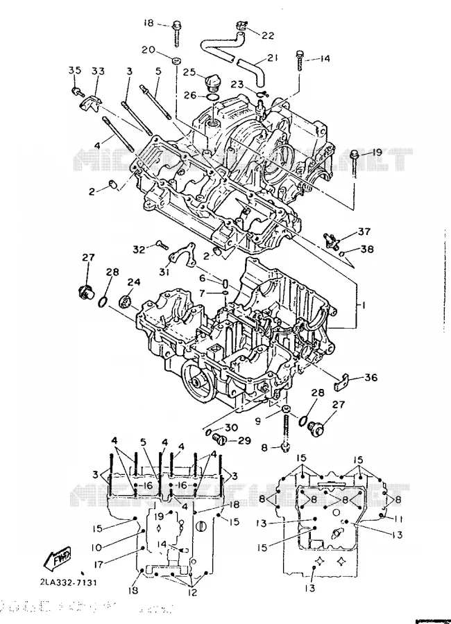 CARTER MOTEUR Yamaha MOTO 1000 1987 FZR  FZR1000