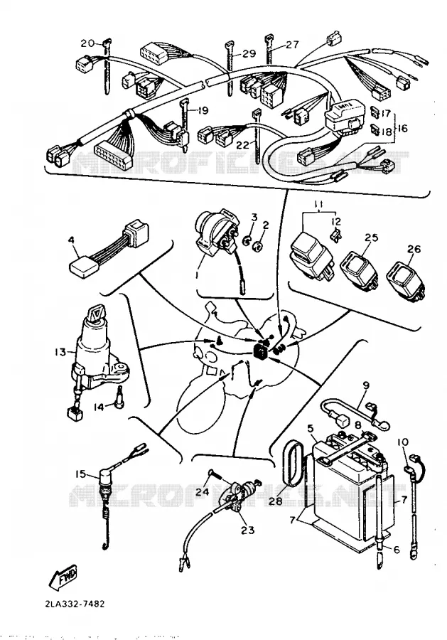 PARTIE ELECTRIQUE 2 Yamaha MOTO 1000 1987 FZR  FZR1000