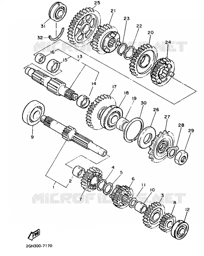 TRANSMISSION Yamaha MOTO 1000 1987 FZR  FZR1000