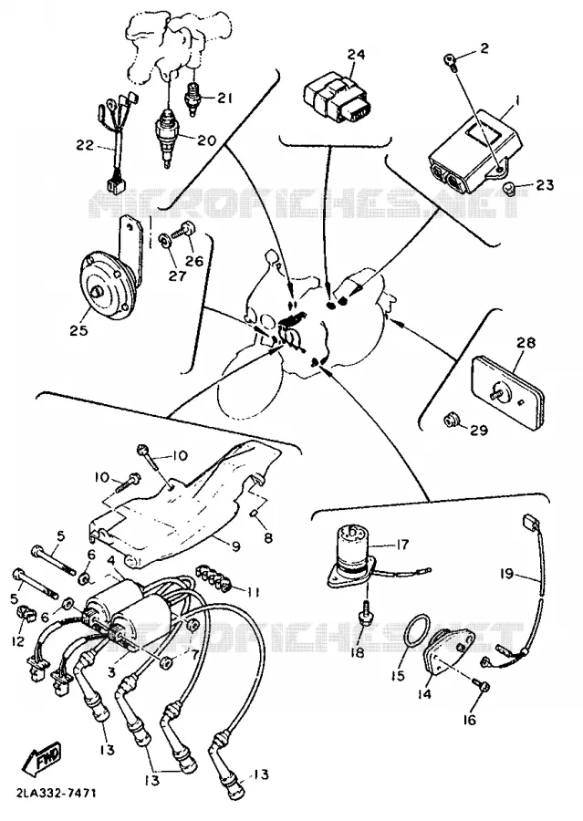 PARTIE ELECTRIQUE 1 Yamaha MOTO 1000 1987 FZR  FZR1000