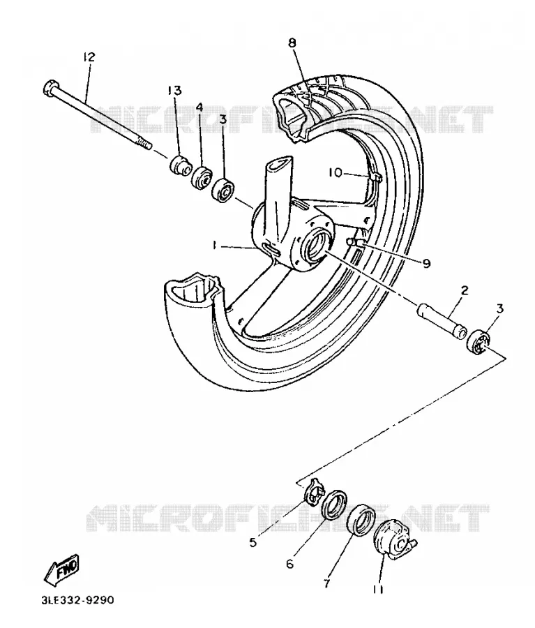 ROUE AVANT Yamaha MOTO 1000 1989 FZR  FZR1000