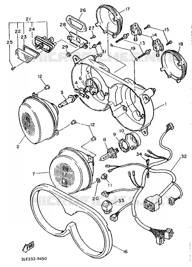PHARE  Yamaha MOTO 1000 1989 FZR  FZR1000