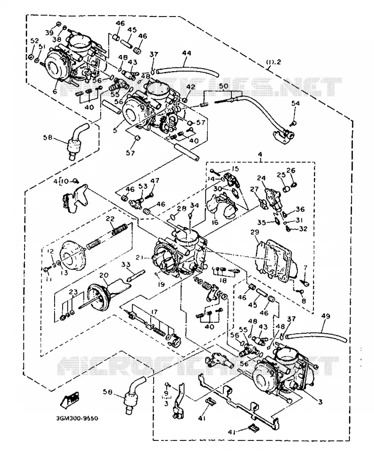 PIÈCES OPTIONNELLES - CARBURATEUR Yamaha MOTO 1000 1990 FZR  FZR1000