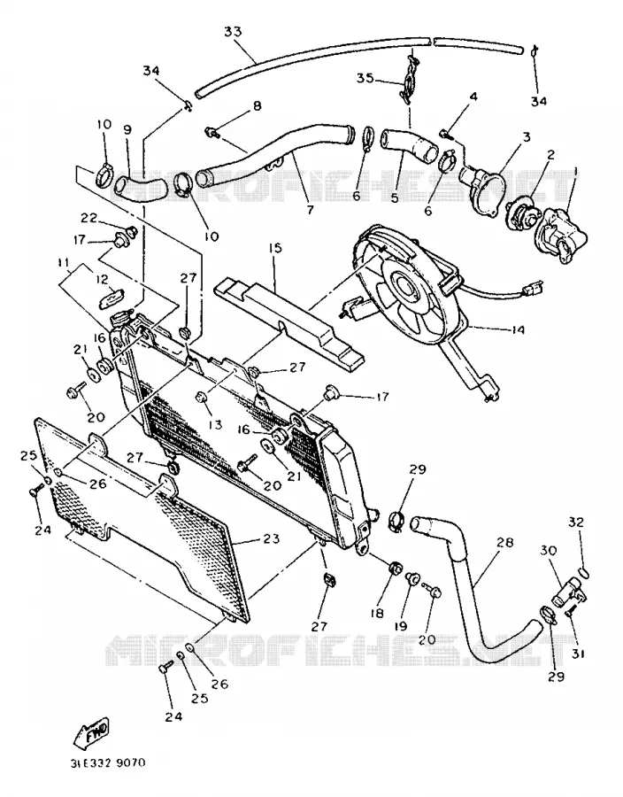 RADIATEUR / DURITES Yamaha MOTO 1000 1990 FZR  FZR1000