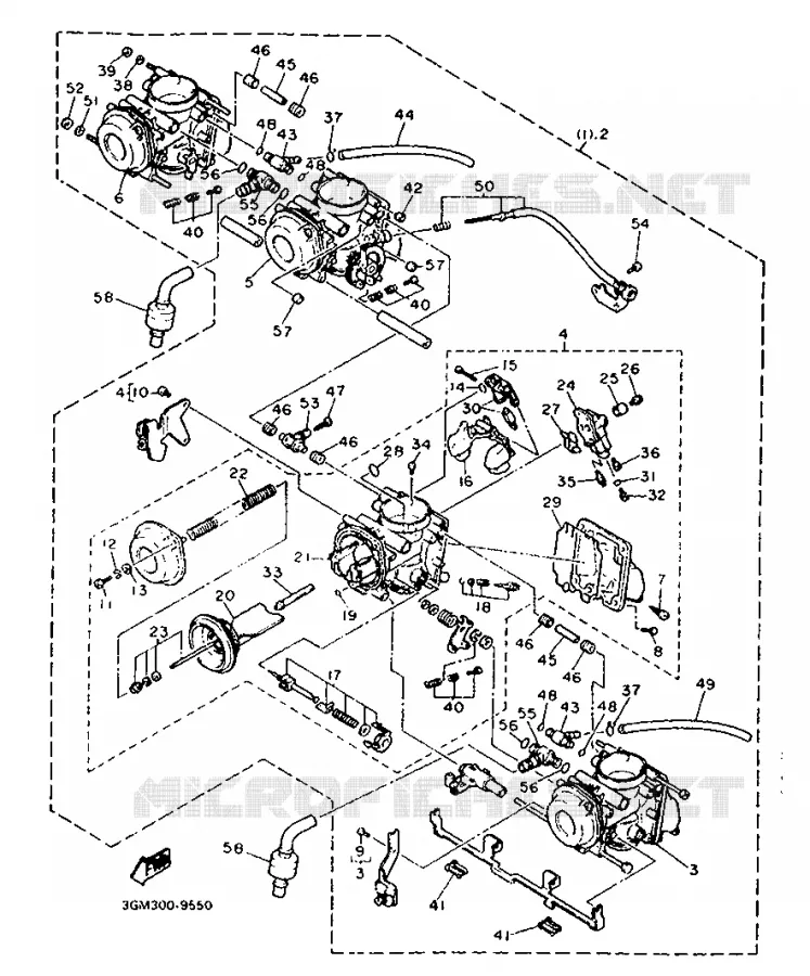 PIÈCES OPTIONNELLES - CARBURATEUR Yamaha MOTO 1000 1990 FZR  FZR1000