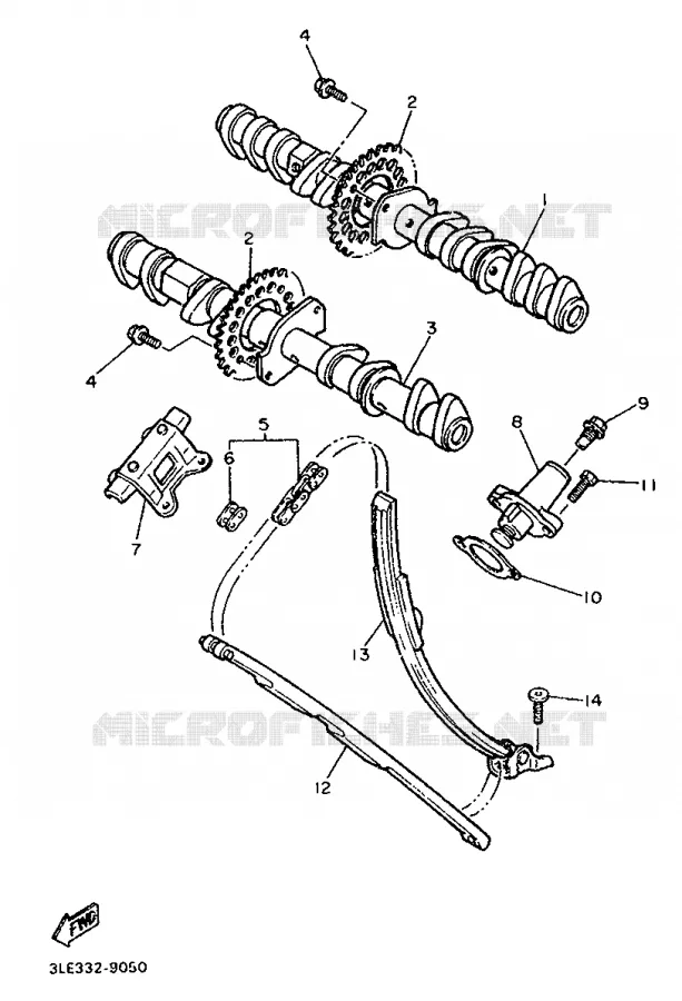 ARBRE A CAMES / CHAINE DE DISTRIBUTION Yamaha MOTO 1000 1990 FZR  FZR1000
