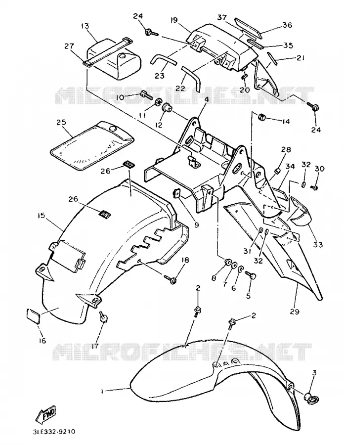 GARDE BOUE Yamaha MOTO 1000 1990 FZR  FZR1000