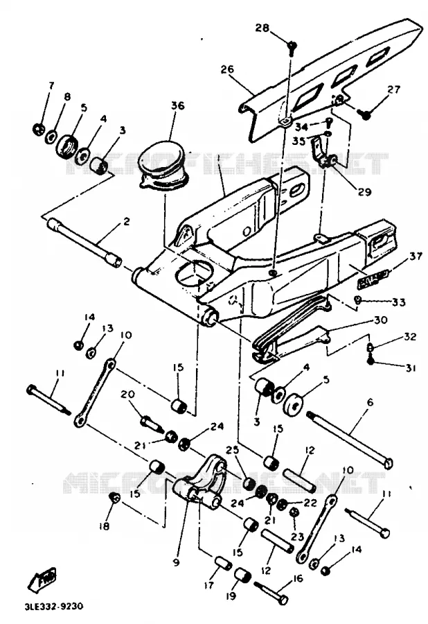 BRAS ARRIERE Yamaha MOTO 1000 1990 FZR  FZR1000