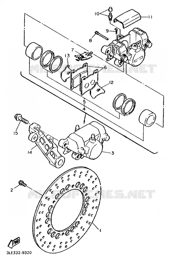ETRIER DE FREIN ARRIERE Yamaha MOTO 1000 1990 FZR  FZR1000