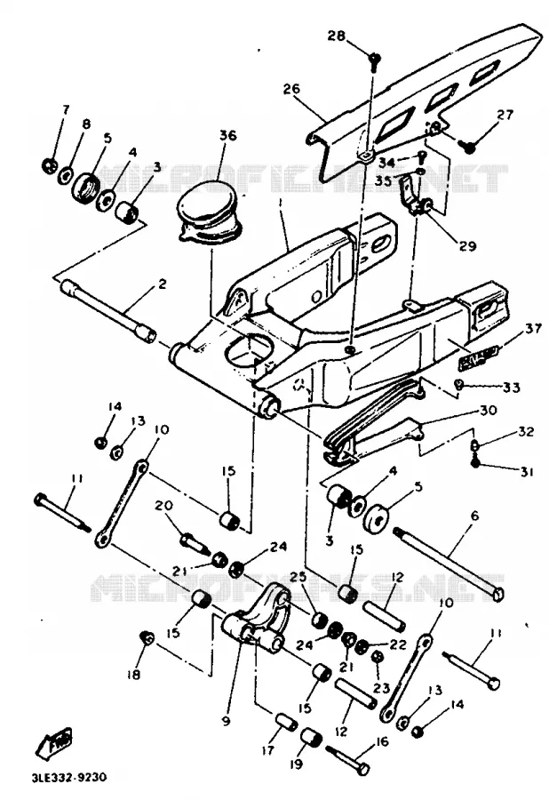 BRAS ARRIERE Yamaha MOTO 1000 1991 FZR  FZR1000