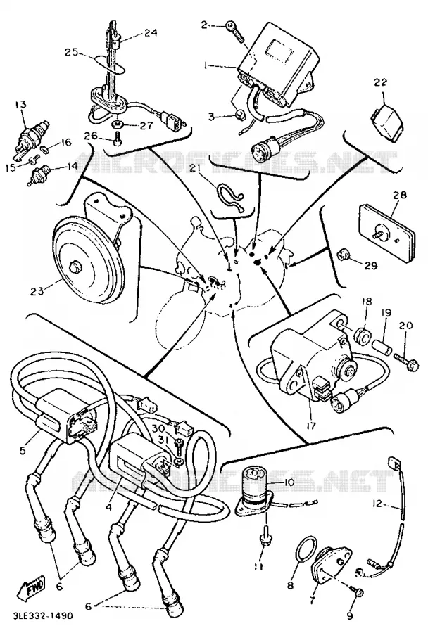 PARTIE ELECTRIQUE 1 Yamaha MOTO 1000 1991 FZR  FZR1000
