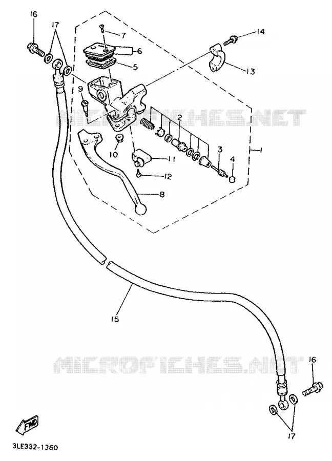 MAITRE CYLINDRE AVANT 2 Yamaha MOTO 1000 1991 FZR  FZR1000