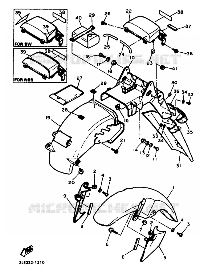 GARDE BOUE Yamaha MOTO 1000 1991 FZR  FZR1000