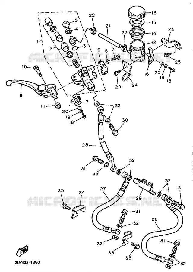 MAITRE CYLINDRE AVANT Yamaha MOTO 1000 1991 FZR  FZR1000