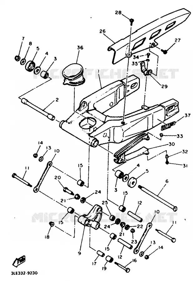 BRAS ARRIERE Yamaha MOTO 1000 1991 FZR  FZR1000