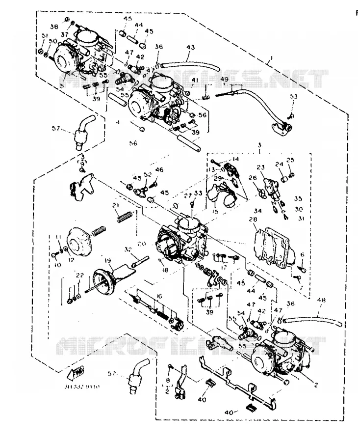 PIÈCES OPTIONNELLES - CARBURATEUR Yamaha MOTO 1000 1991 FZR  FZR1000
