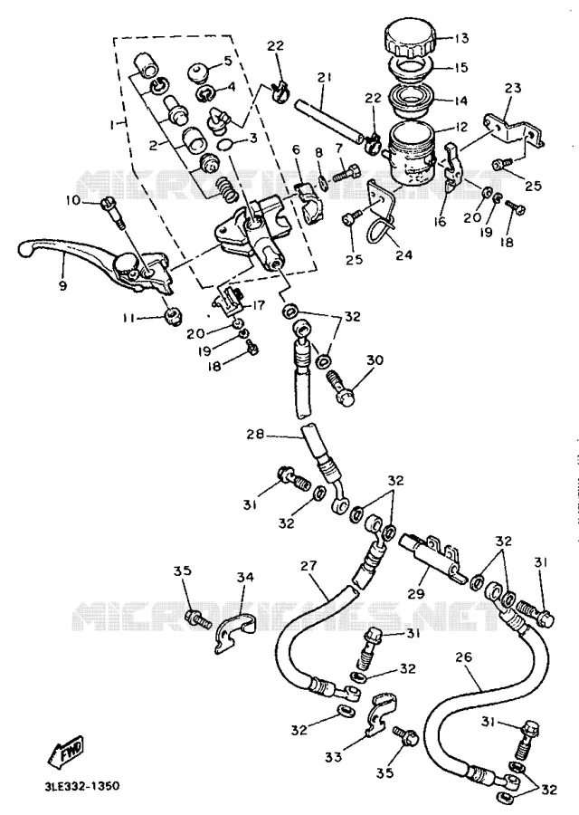 MAITRE CYLINDRE AVANT Yamaha MOTO 1000 1992 FZR  FZR1000