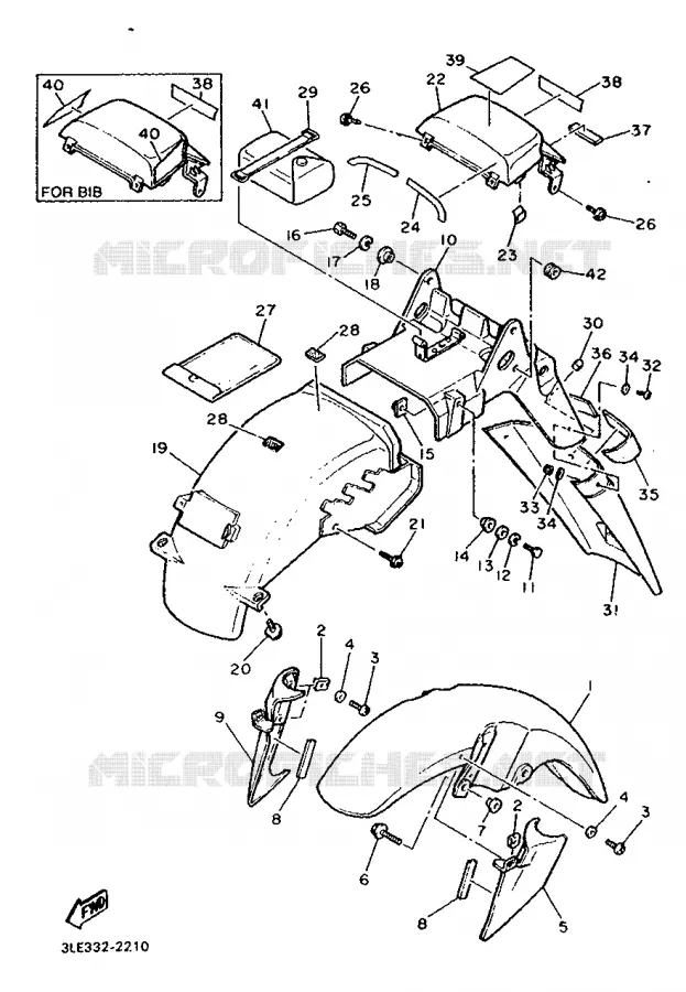 GARDE BOUE Yamaha MOTO 1000 1992 FZR  FZR1000
