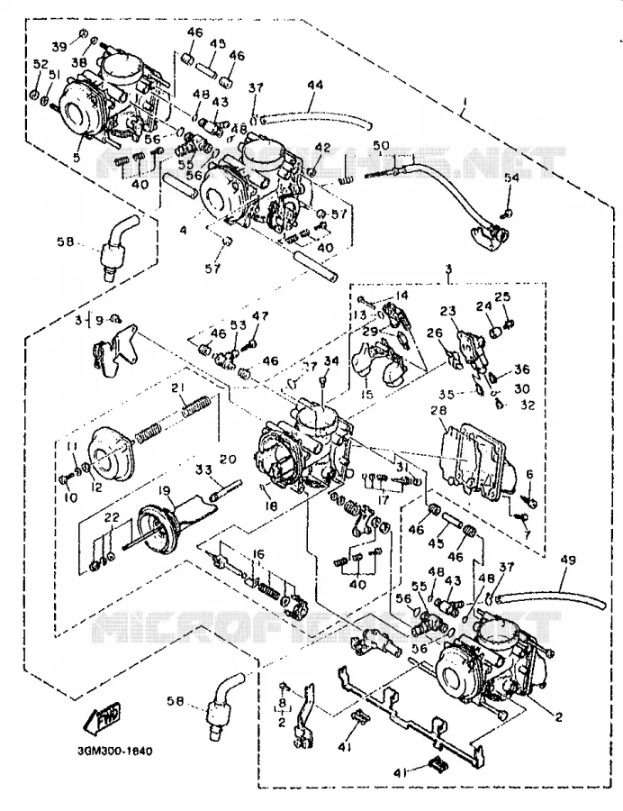 PIÈCES OPTIONNELLES - CARBURATEUR Yamaha MOTO 1000 1992 FZR  FZR1000
