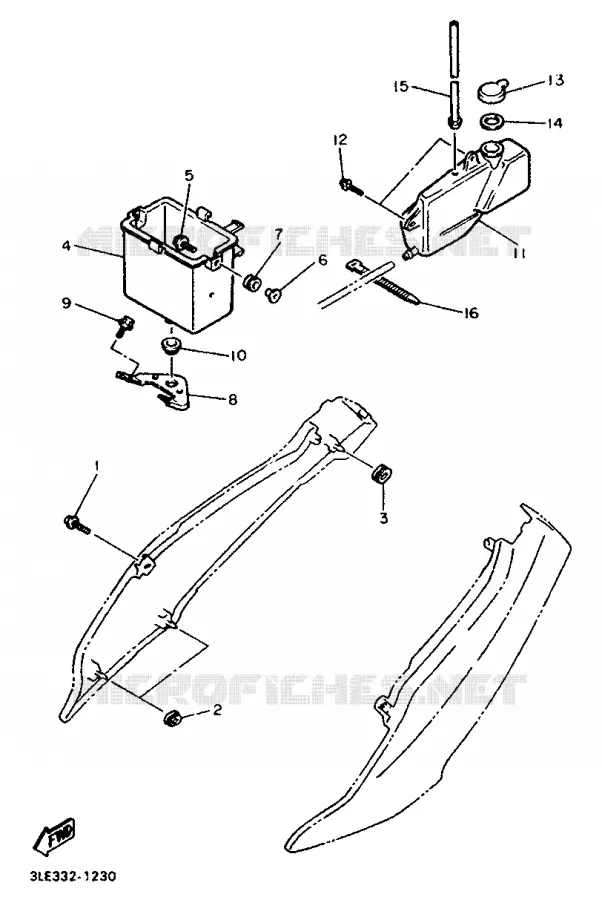 COUVERCLE LATERAL 2 Yamaha MOTO 1000 1992 FZR  FZR1000