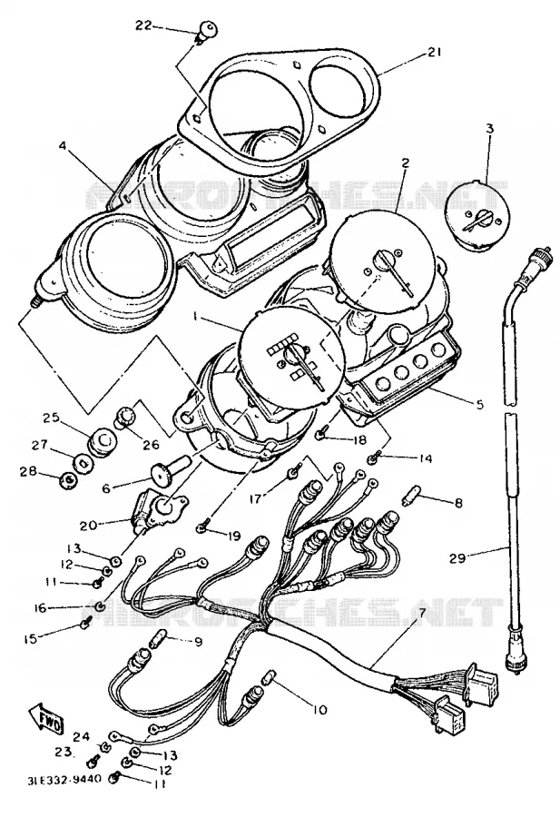 COMPTEUR  Yamaha MOTO 1000 1993 FZR  FZR1000