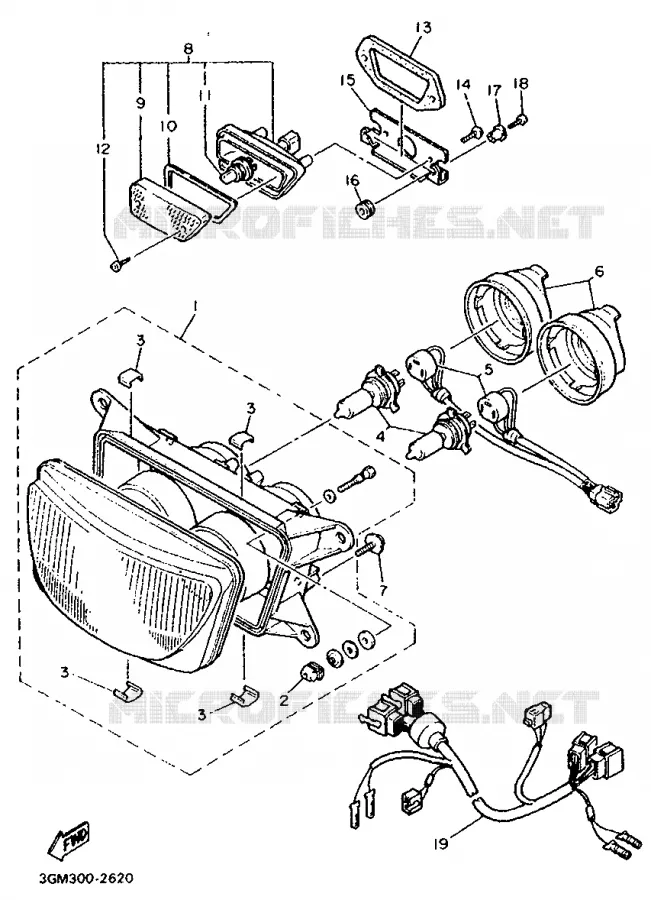 ALTERNATIVE PHARE - ANGLETERRE / IRELANDE Yamaha MOTO 1000 1993 FZR  FZR1000