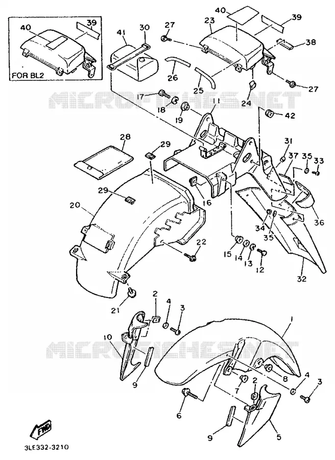 GARDE BOUE Yamaha MOTO 1000 1993 FZR  FZR1000