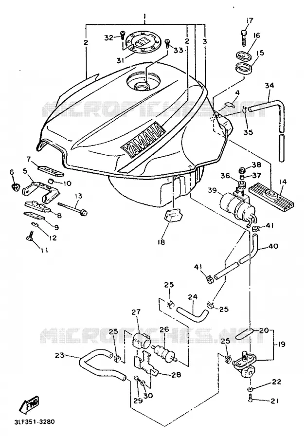 RESERVOIR A ESSENCE Yamaha MOTO 1000 1993 FZR  FZR1000