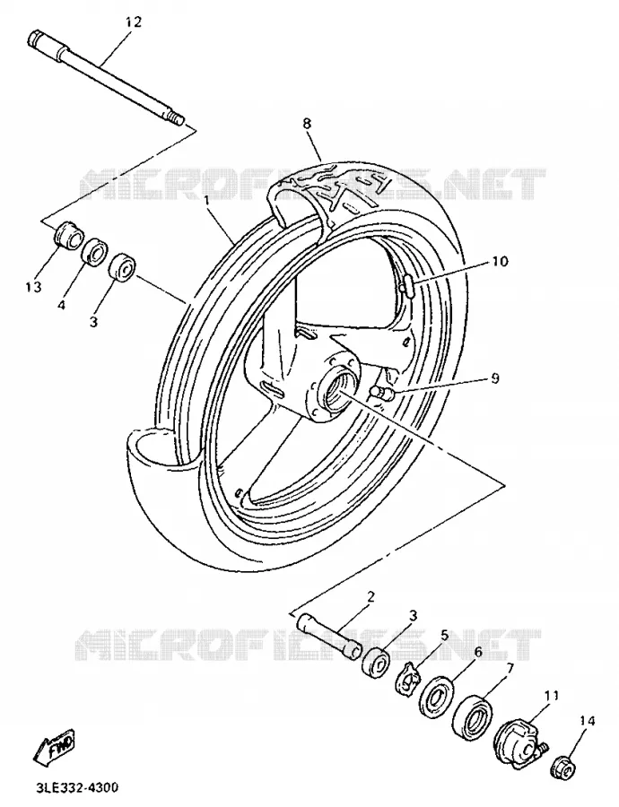 ROUE AVANT Yamaha MOTO 1000 1994 FZR  FZR1000