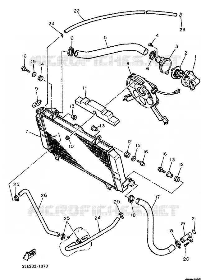 RADIATEUR / DURITES Yamaha MOTO 1000 1994 FZR  FZR1000