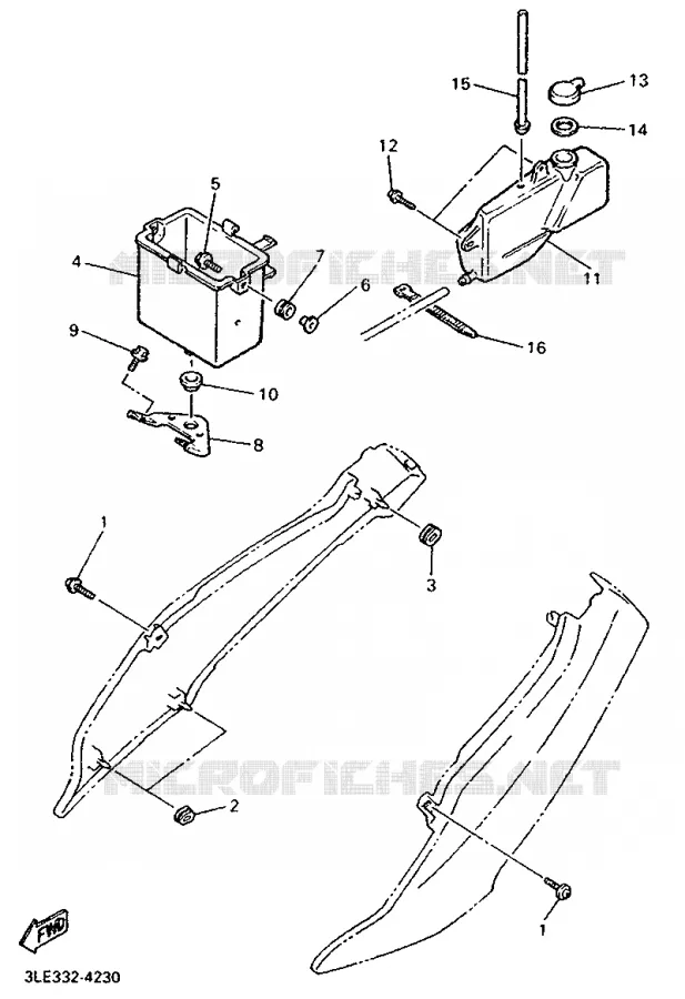 COUVERCLE LATERAL Yamaha MOTO 1000 1994 FZR  FZR1000