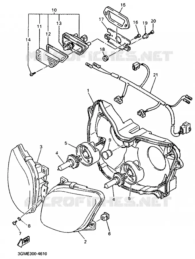 ALTERNATIVE PHARE - ITALIE Yamaha MOTO 1000 1995 FZR  FZR1000