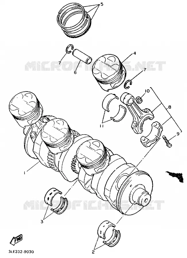 VILEBREQUIN / PISTON Yamaha MOTO 1000 1994 FZR  FZR1000F