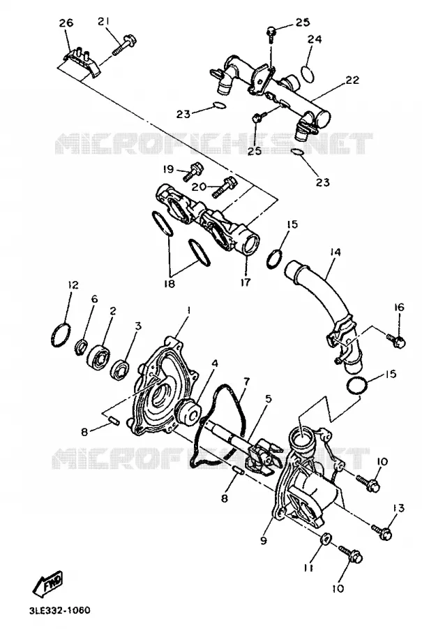 POMPE A EAU Yamaha MOTO 1000 1994 FZR  FZR1000F